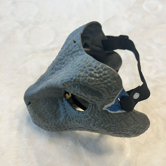 Dinosaur Mask Moving Jaw Velociraptor Animal Mask Dino Mask with Blue - Picture 3 of 4